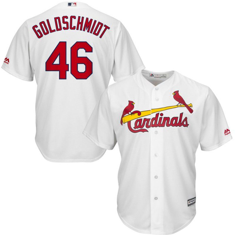 Men St. Louis Cardinals #46 Goldschmidt White Game MLB Jersey->st.louis cardinals->MLB Jersey